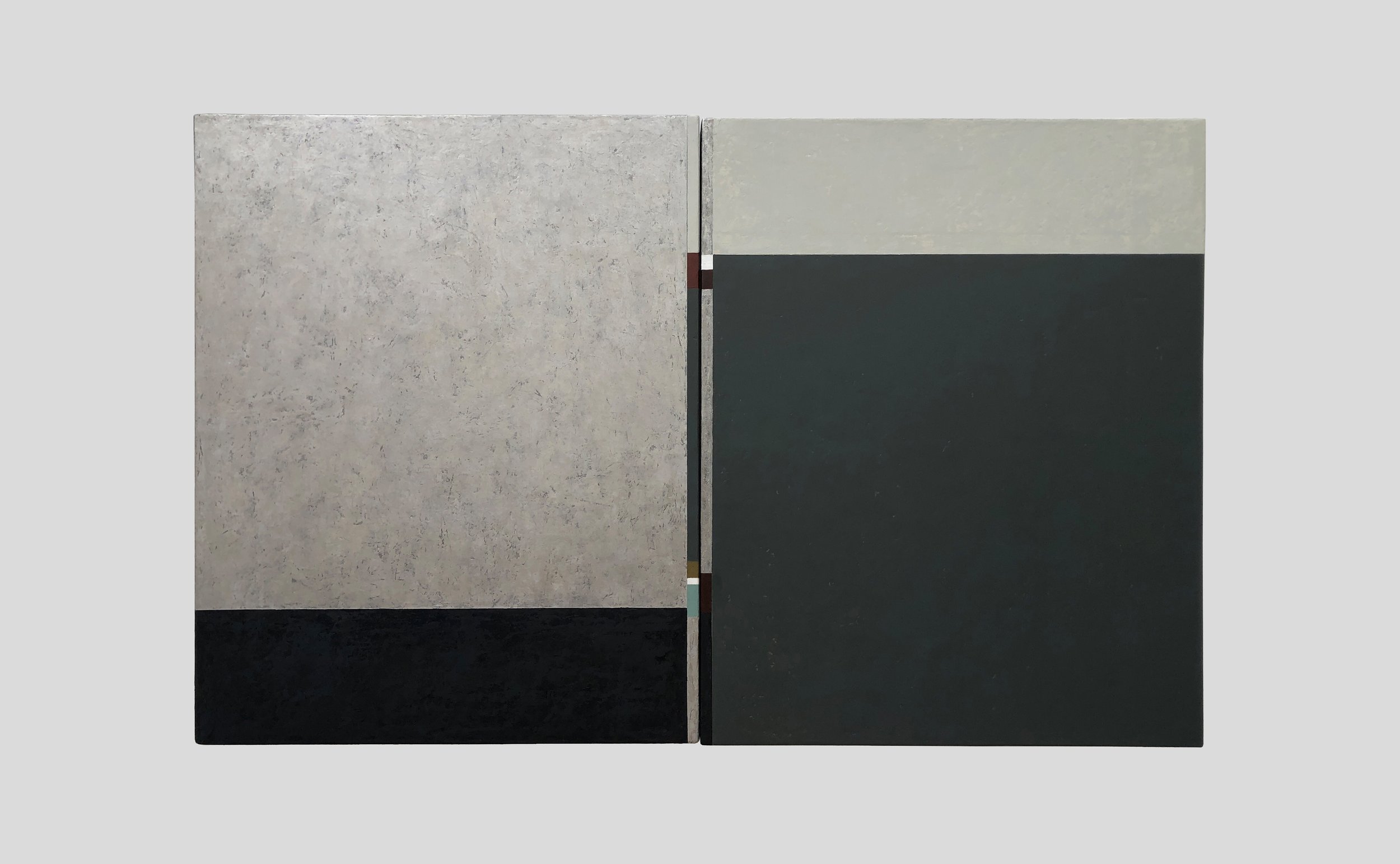  'Reciprocal Maintenance 2’, 2023 (Diptych). Oil on canvas. 63.5 x 102 x 5cm 