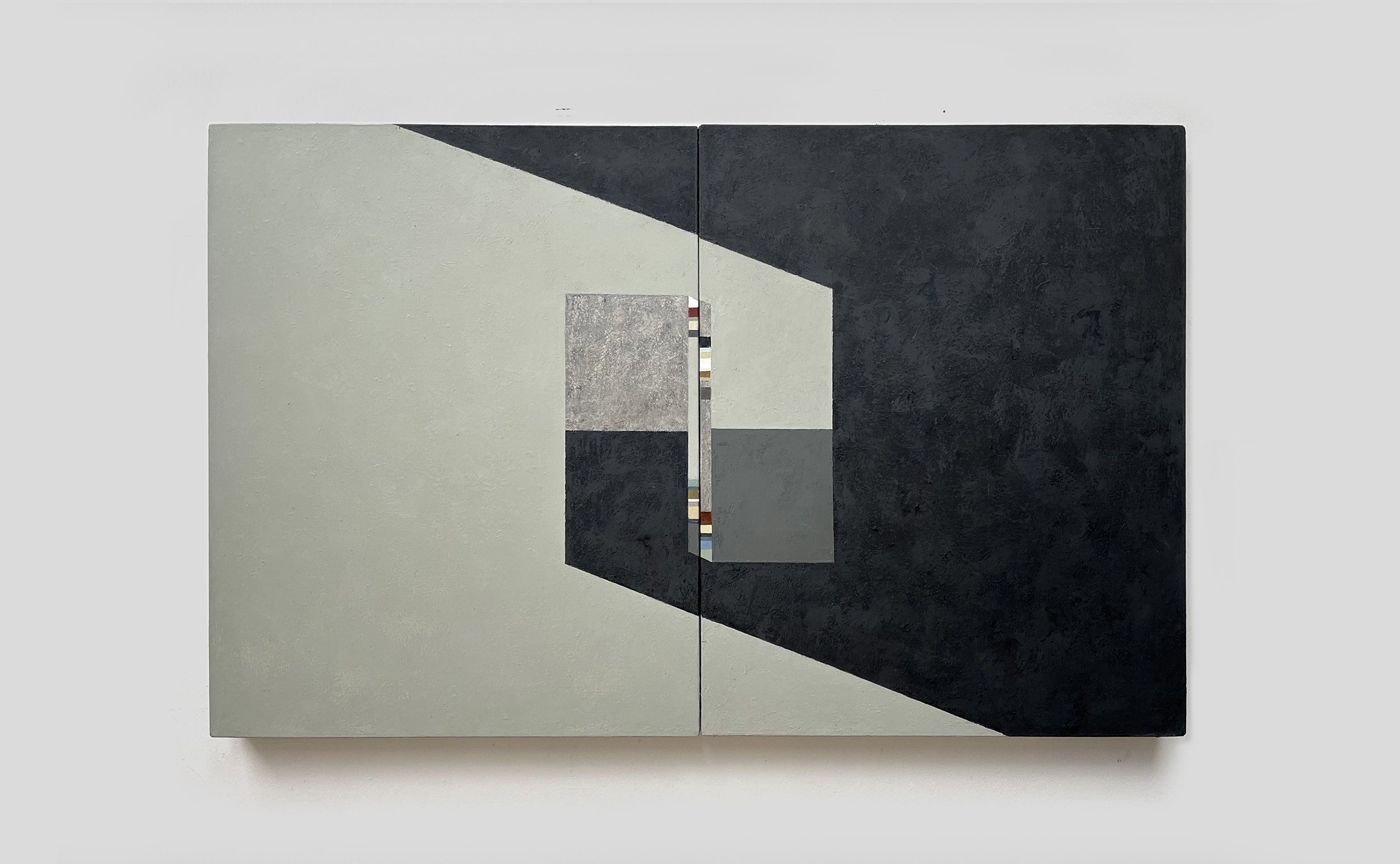  'Reciprocal Maintenance 4', 2024 (Diptych).  Oil on canvas.  63,5 x 102 x 5cm. 