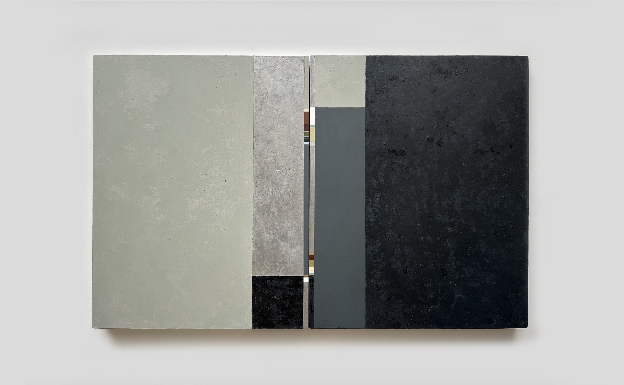  'Reciprocal Maintenance' 1, 2023 (Diptych). Oil on canvas. 63.5x102x5cm 