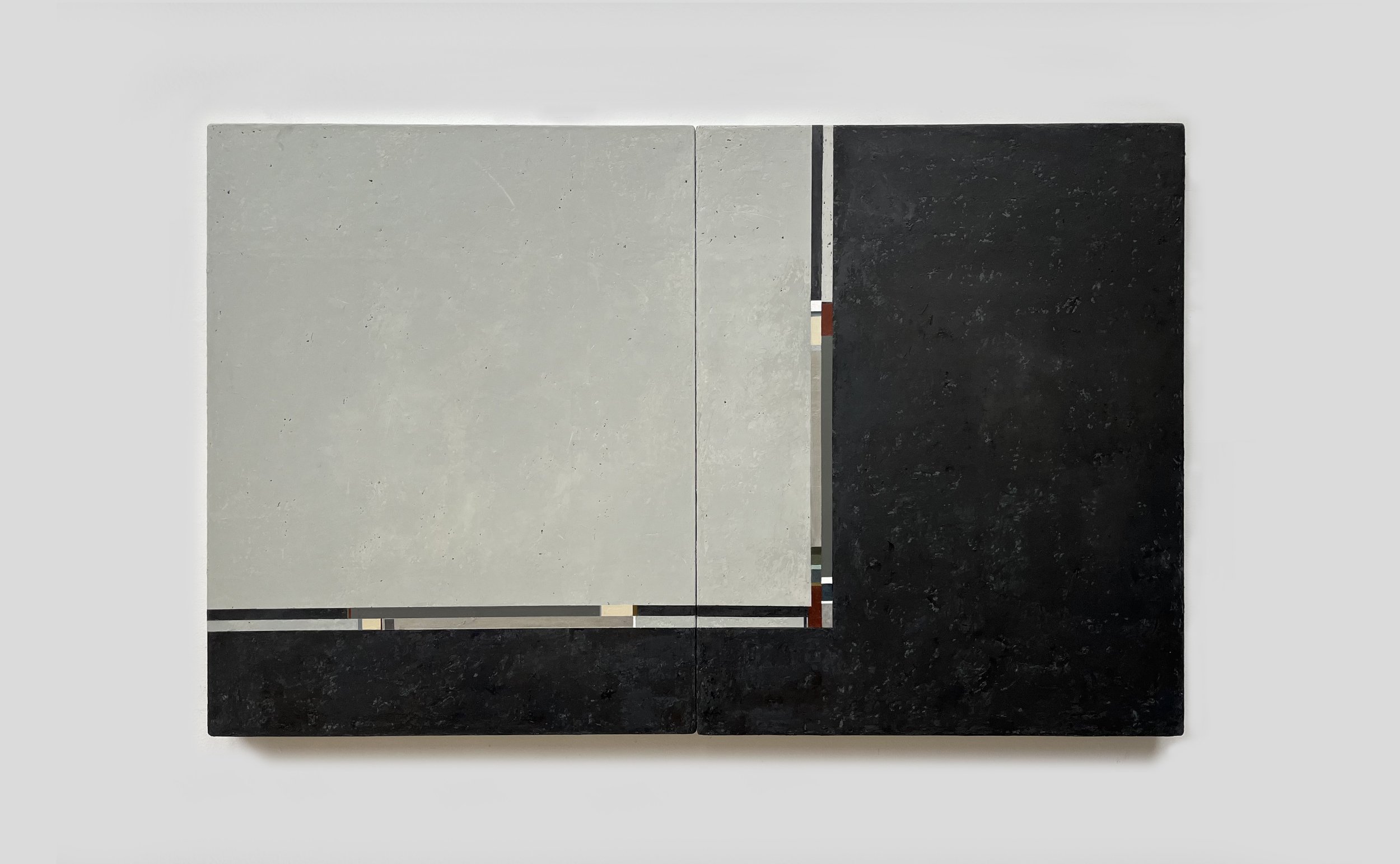  'Reciprocal Maintenance 3’, 2023 (Diptych). Oil on canvas. 63.5 x 102 x 5cm 