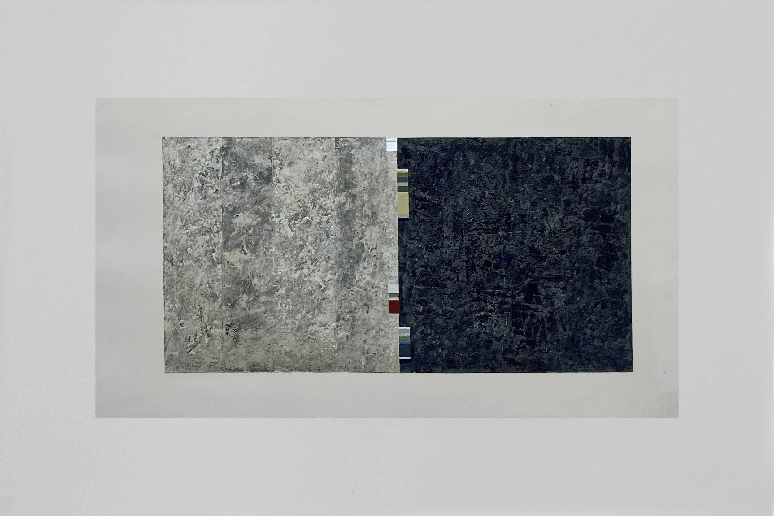 'Dialogue' 2.  2025. Oil and mixed media on paper. 20 x 39 cm