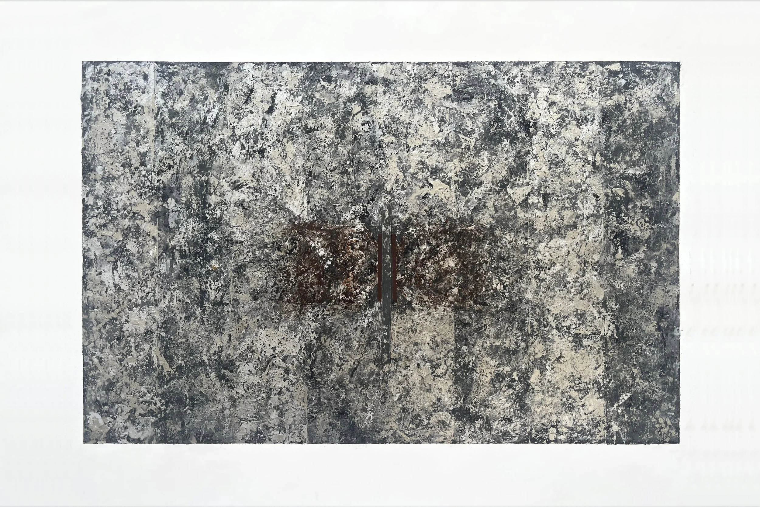  'Imaginal' (study 2). 2026. Mixed media on paper. 32x50 cm. 
