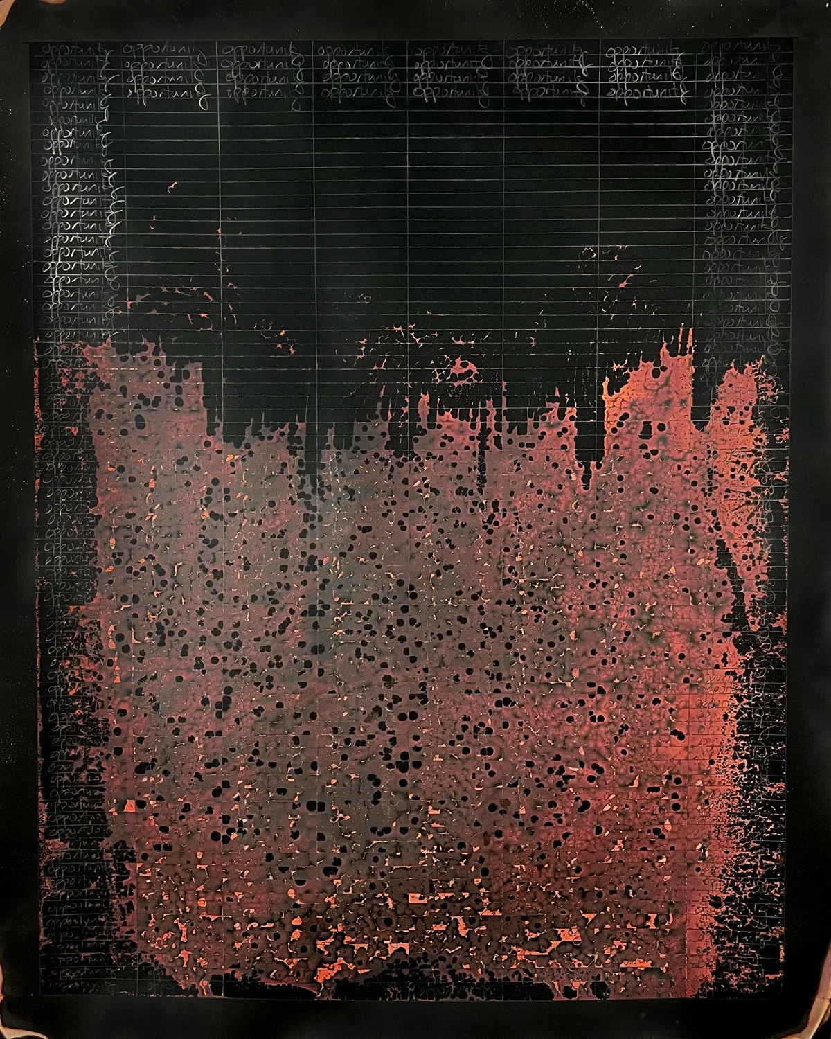 Opportunities Lost, Opportunities Never Known. Silver Gelatin Chemigram, 16x20