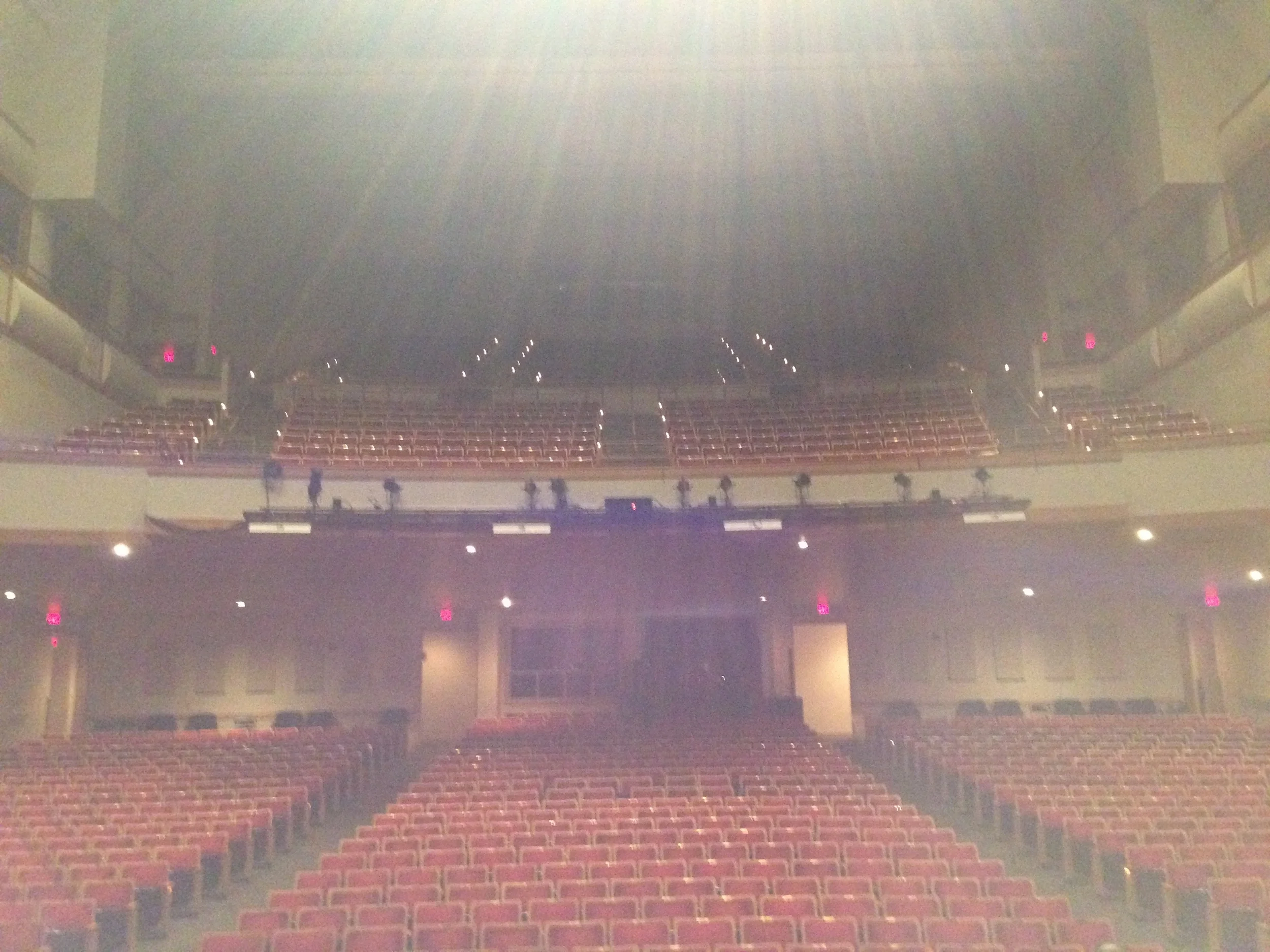 A view from the stage at the Phillips Center before the doors opened on March 25.