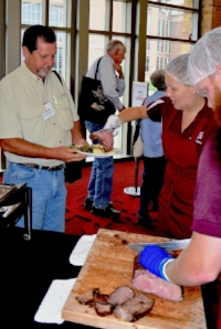 The prime rib dinner at the Texas A&M Beef Cattle Short Course is a featured activity. (Texas A&M AgriLife Extension Service photo by Blair Fannin)