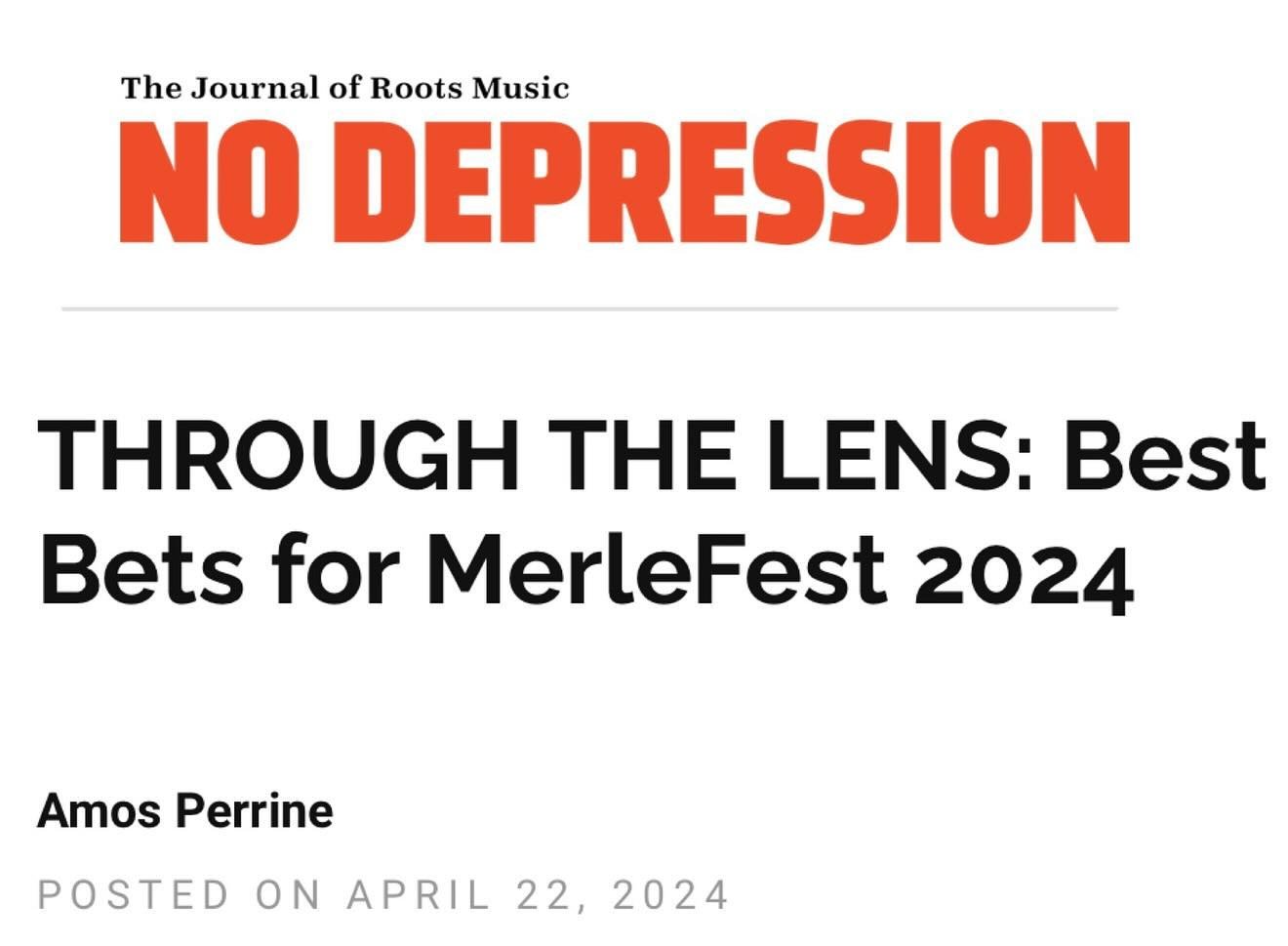 Well that&rsquo;s awful nice!! ❤️ Thanks so much @nodepression for including Nefesh Mountain in the &ldquo;Best Bets for Merlefest 2024&rdquo; ! 🎶🙏🏼

We can&rsquo;t wait ! @merlefest