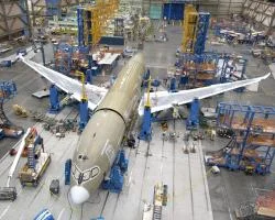 The final assembly of the fifth Boeing 787 began early in May 2008. Delays withstanding, consumers can expect to see these aircrafts in service in late 2010. Image copyright of Boeing.