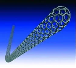Carbon Nanotubes, just a few billionths of a metre across, made by folding over layers of graphite so they join at each end, forming a cylinder image courtesy of www.nanotechia.co.uk