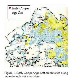 Figure 1- Early Copper Age sites in Bekes County, Hungary ( Ecsedy, 1982)