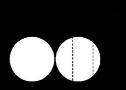 Figure 6. The OML line of sight model would predict that both charging currents would have completely free lines of sight to the right of the center of the right sphere. The real regions where they have unobstructed currents are shown to be right of…