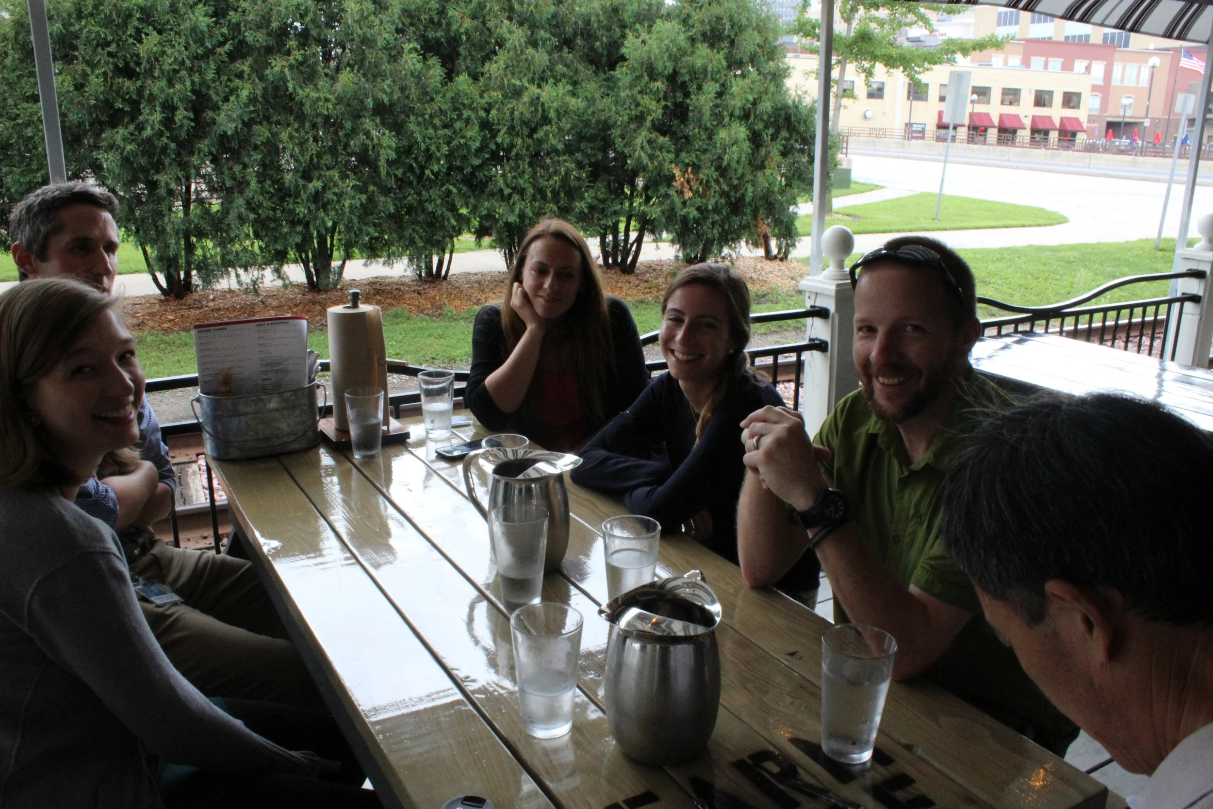 The lab enjoying a lunch break.