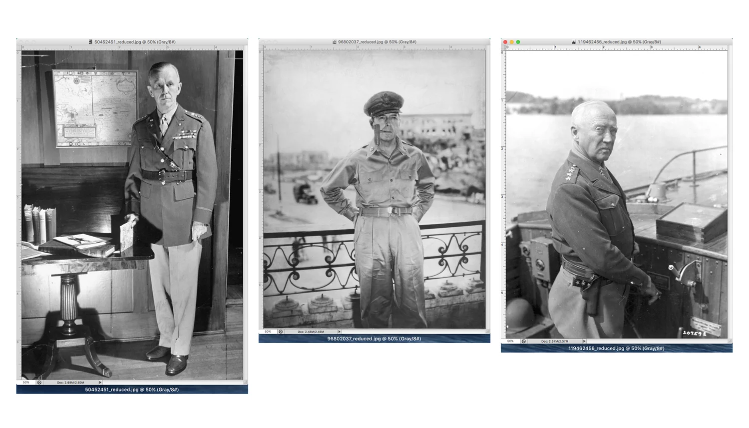 original Generals pre-colorization black and whites