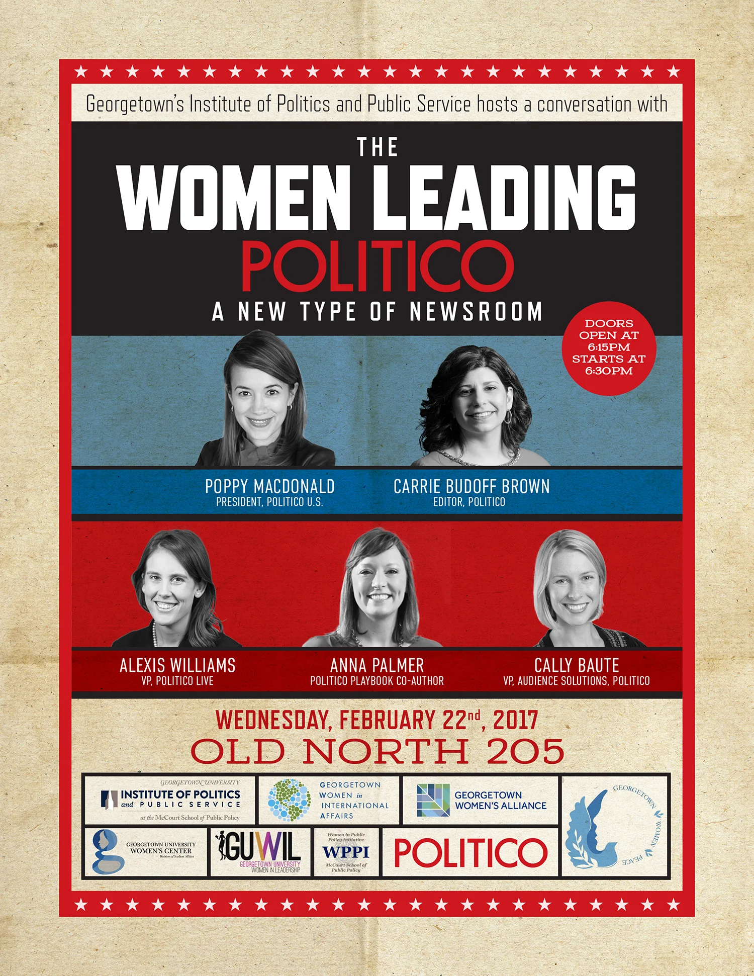 Advertisement for an event at Georgetown's Institute of Politics and Public Service