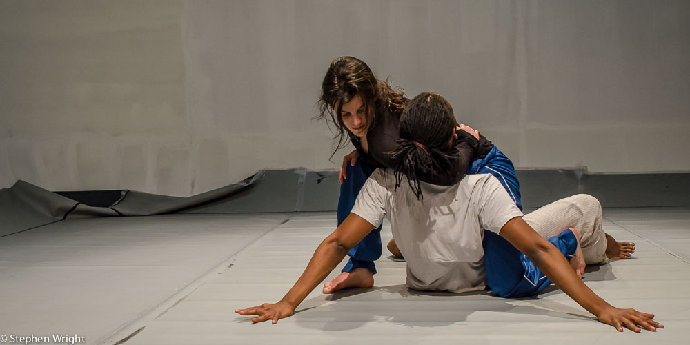Mbulelo Ndabeni and Piedad Albarracin Seiquer during rehearsals for The Print Room 's upcoming performances.