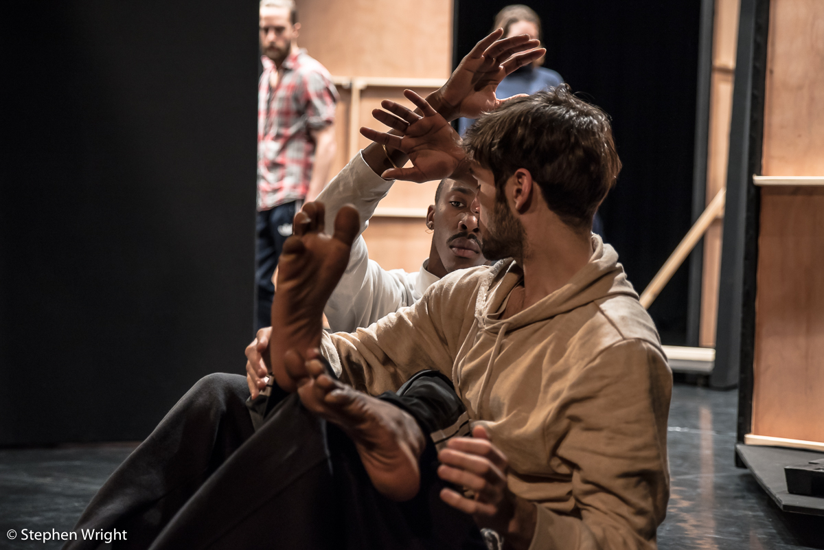 Nick Coutsier, Pau Aran Gimeno in rehearsals for Theo Clinkard 's new work, This Bright Field .