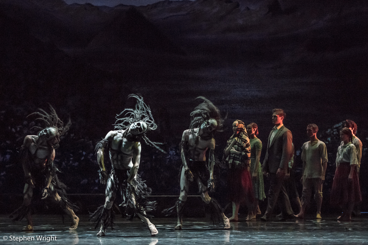 The Rambert company dancers performing in Christopher Bruce's iconic work, Ghost Dances . Performed at Sadler's Wells Theatre , London .