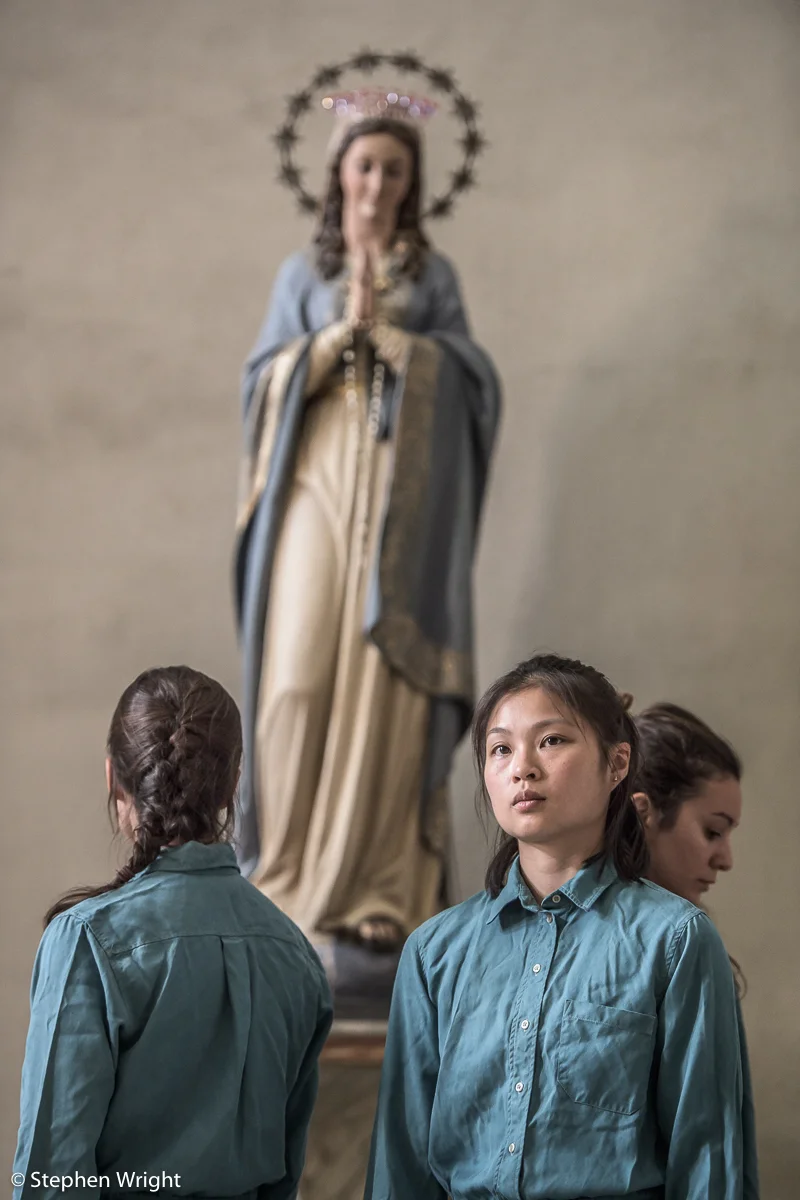 Winifred Burnet-Smith , Vanessa Kang , Anna Borini performing Patricia Okenwa's Stabat Mater as part of OperaEstate Festival, Bassano del Grappa .