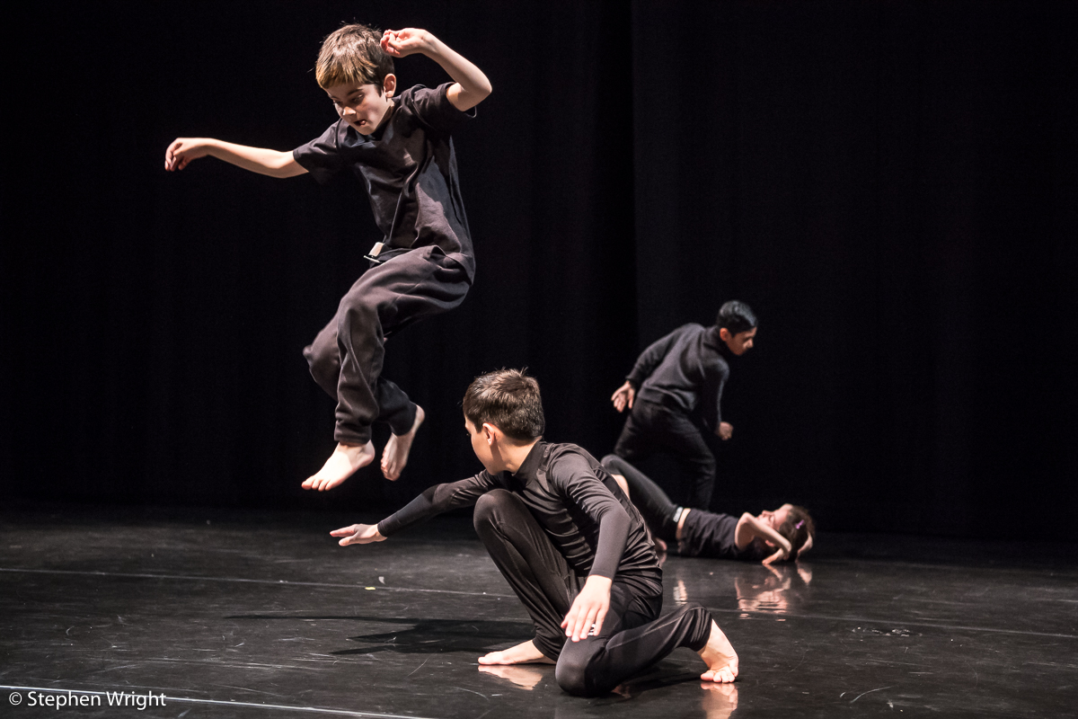 Students from the Gillespie School perform at Sadler's Wells in partnership with the Alexander Whitley Dance Company .