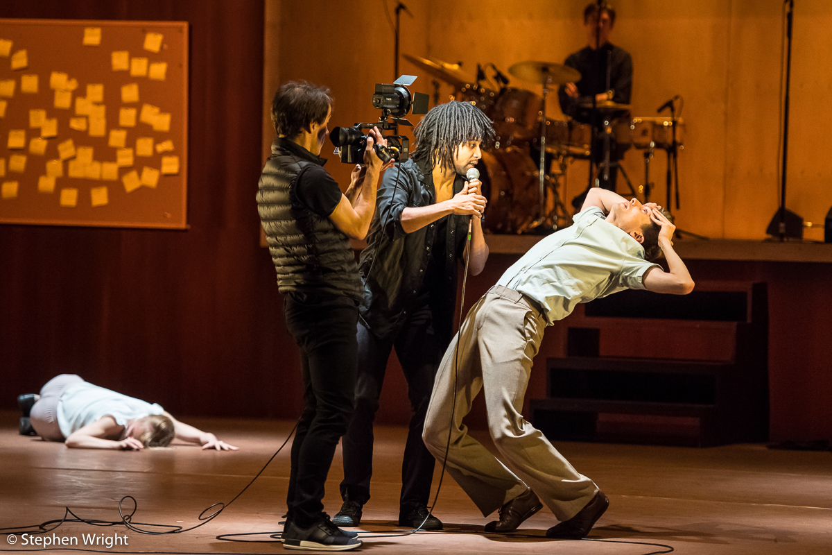 Pierre Tappon , Miguel Altunaga and Daniel Davidson perform Goat choreographed by Ben Duke for Rambert .