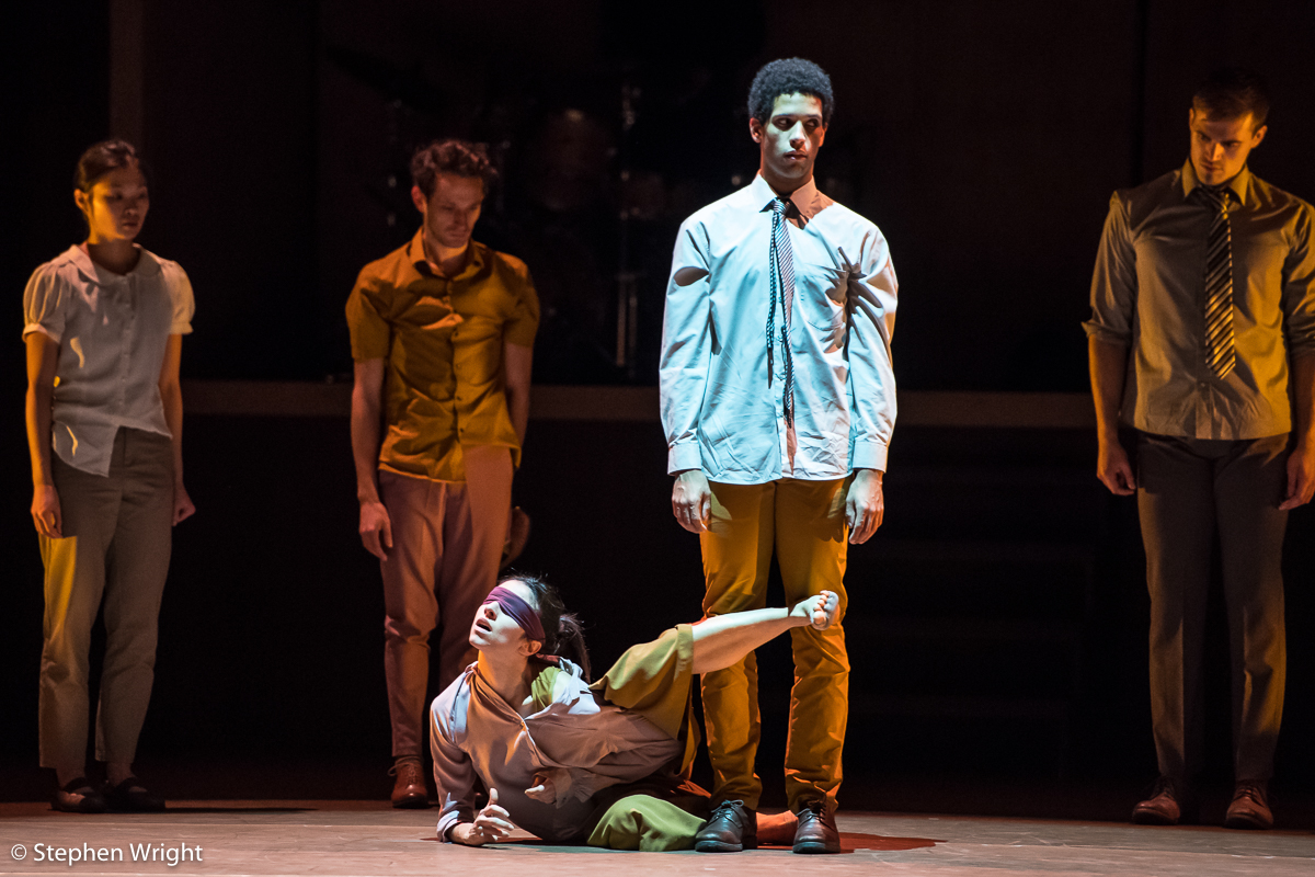Brenda Lee Grech , Stephen Quildan and dancers of the Rambert company perform Goat choreographed by Ben Duke for Rambert .