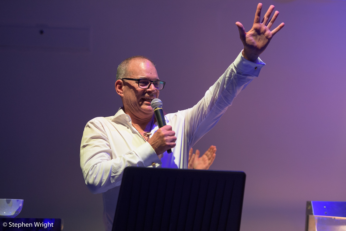Mark Baldwin 's gives a speech at his own Farewell Party at Rambert .
