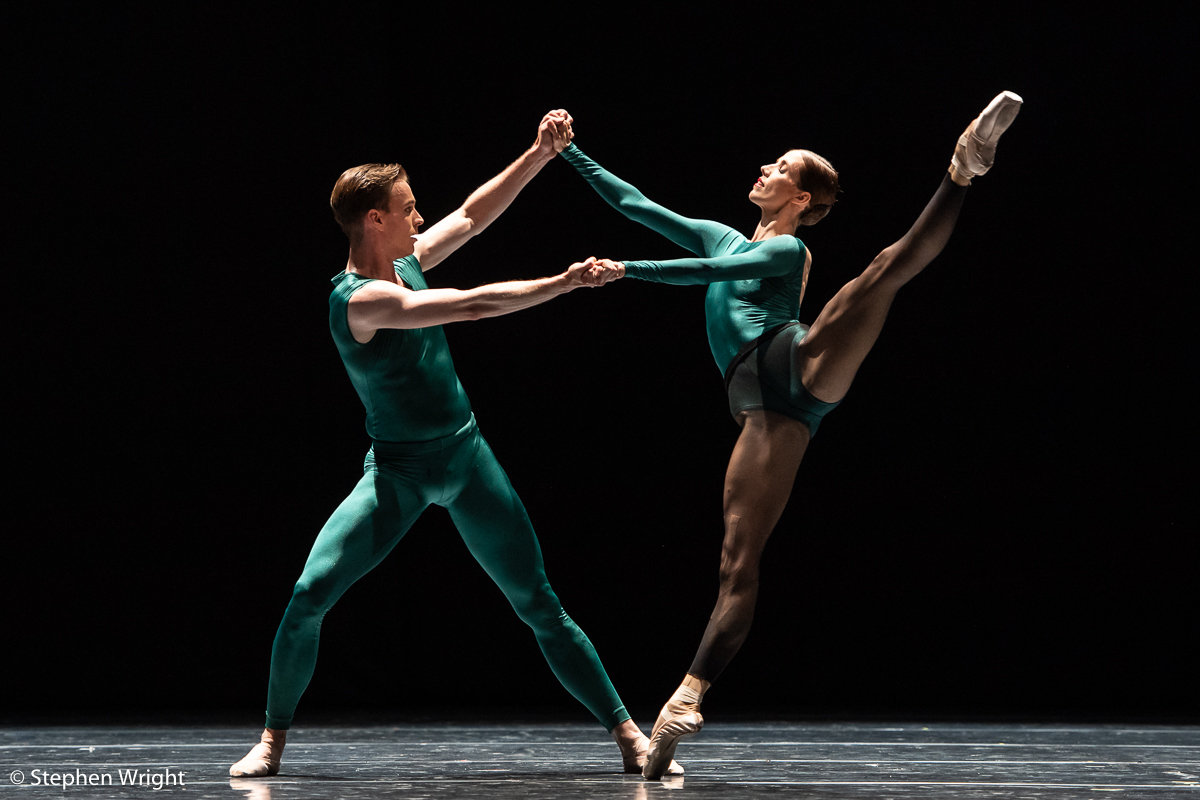 Thomas Bieszka and Svetlana Gileva of SemperOper Ballett perform In the Middle, Somewhat Elevated choreographed by William Forsythe.