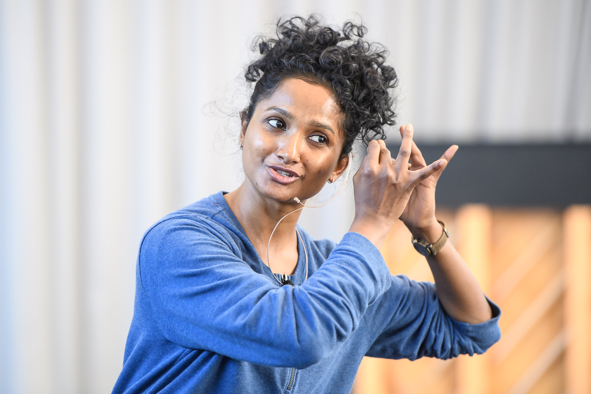 Hema Palani works with Hetain Patel in the studio researching a new work produced by Fuel Theatre .