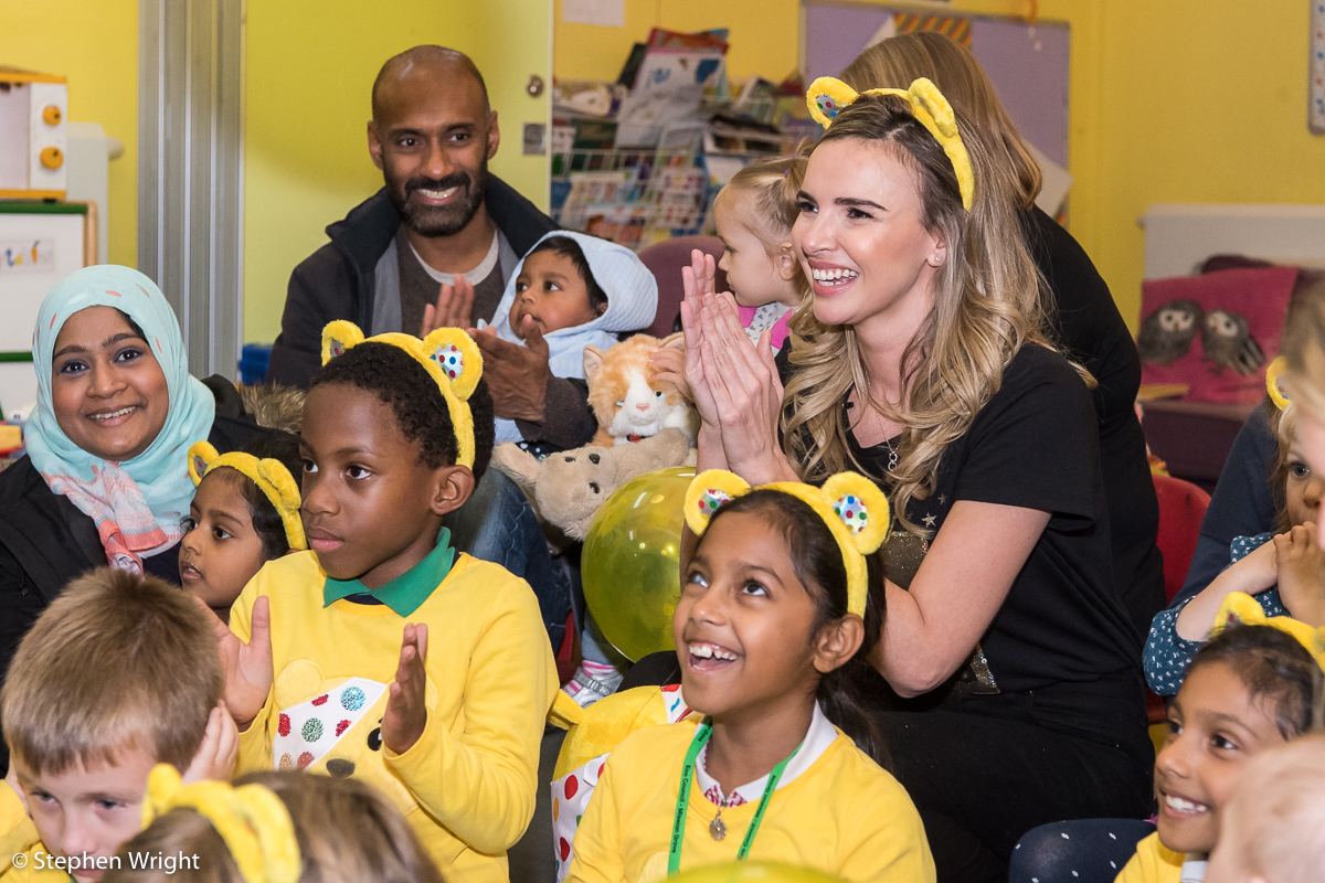 Nadine Coyle attends a nursery with BBC Children In Need and Asda to launch the Power of Play 2018 campaign.