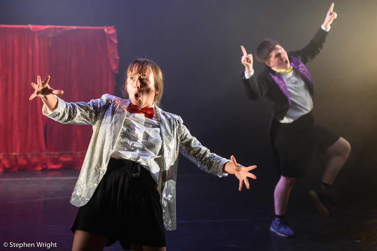 Sara Augieras and Áine Reynolds perform Shall We Just Retire to the Lake? choreographed by Ruby Portus performed as part of Sadler’s Wells Young Associates .