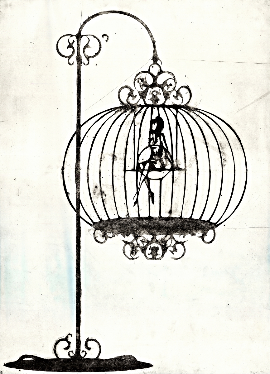 Caged | Collagraph | 22" x 30" | 2013