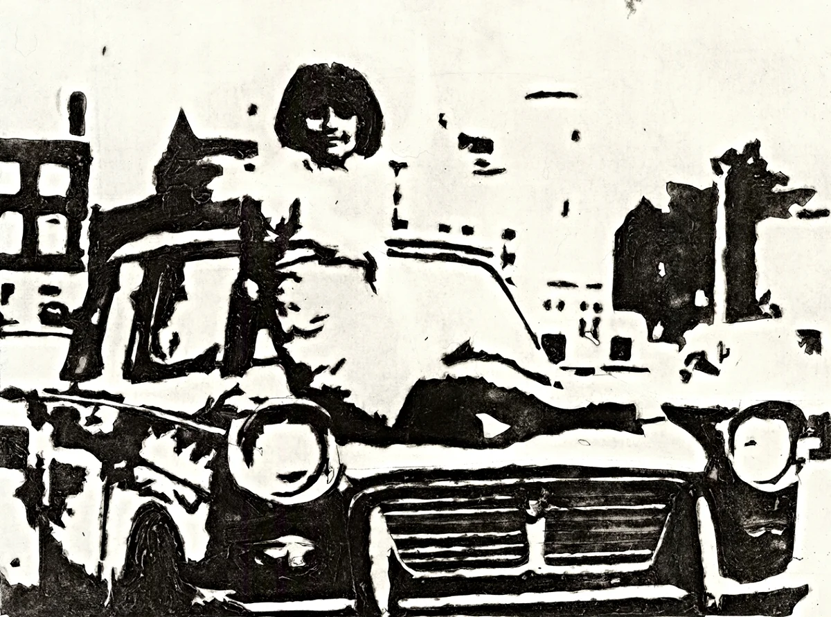 Joslyn in London | Collagraph | 15" x 22" | 2013