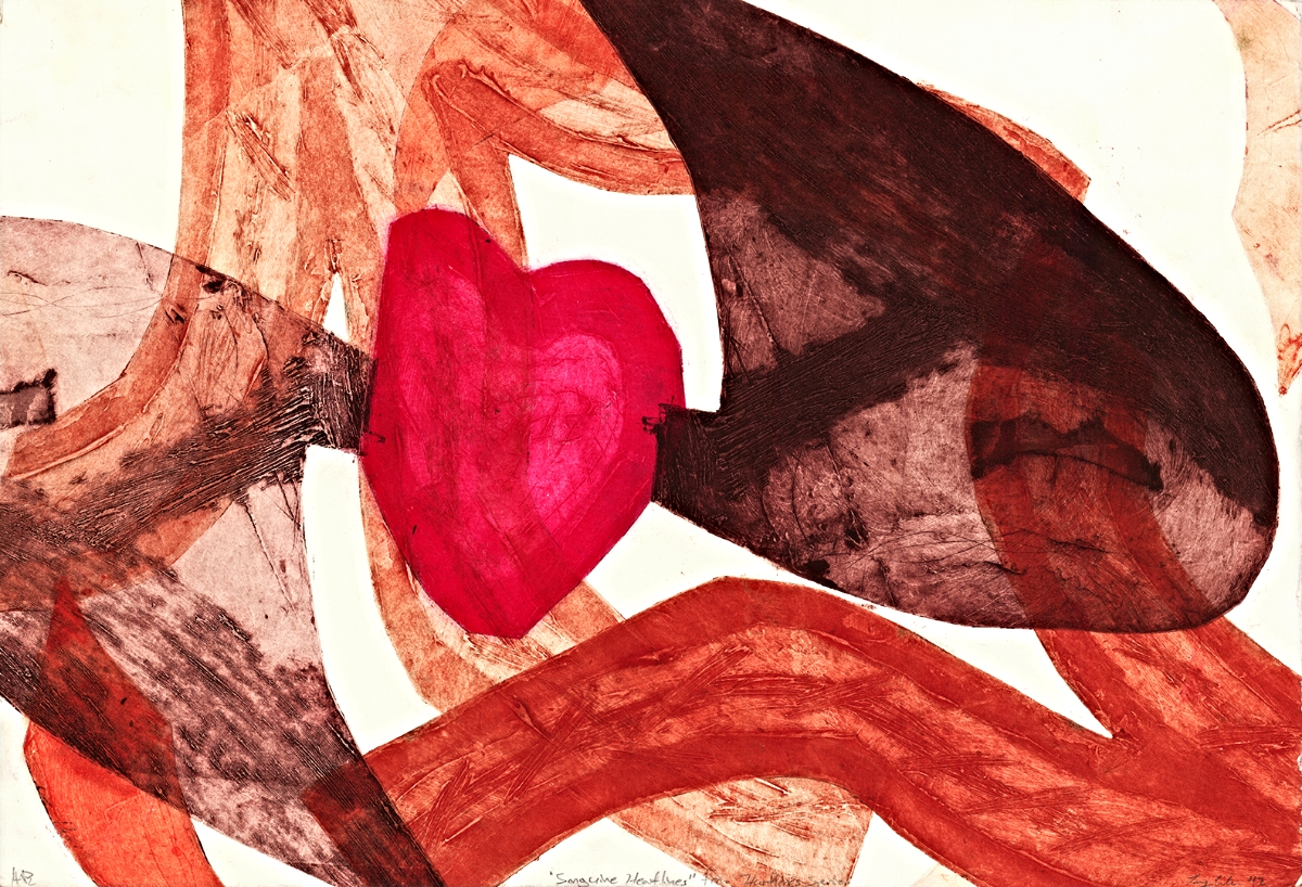 Sanguine Heartlines | Collagraph | 15" x 22" | 2012