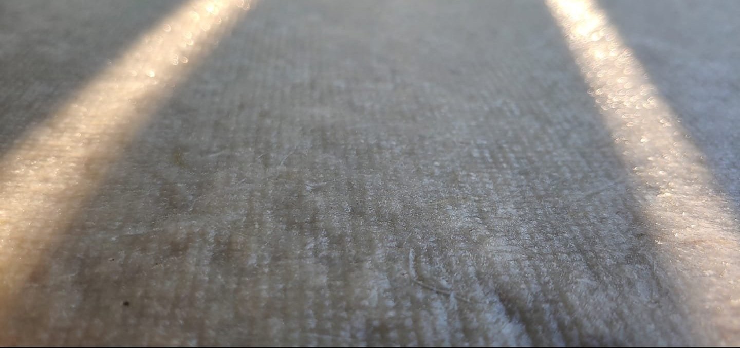  Detail shot of a freshly couched sheet of the 2' x 4' Abaca + Kozo + Bleached Cattail blend paper! 