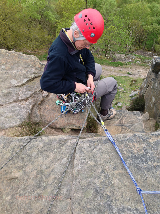 Mark ready to belay after my climb