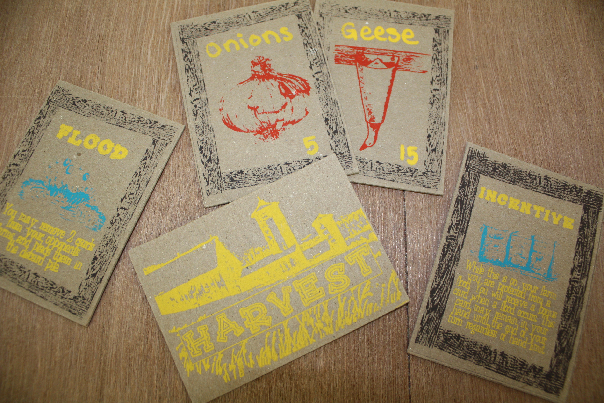  Silkscreened Card Game on Chipboard, 60 pieces, 2013 