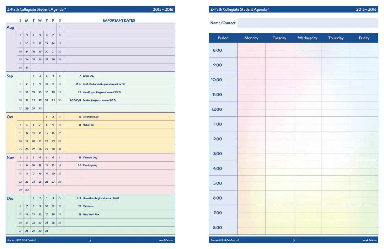 Collegiate Student Agenda - Schedule