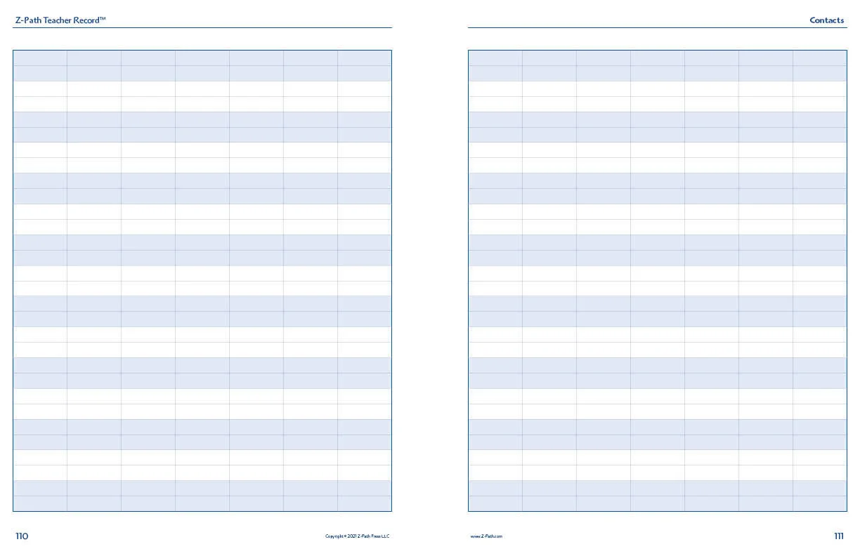 Z-Path Teacher Record - Contacts