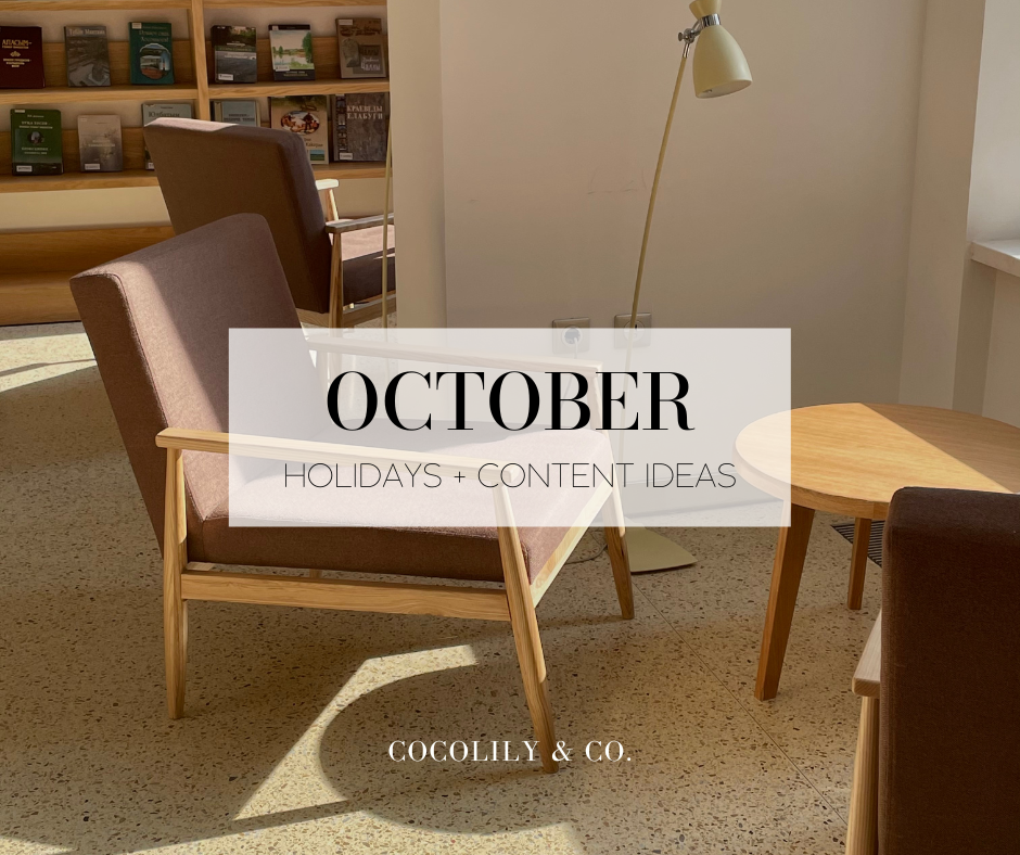 October Holidays + Content Ideas.