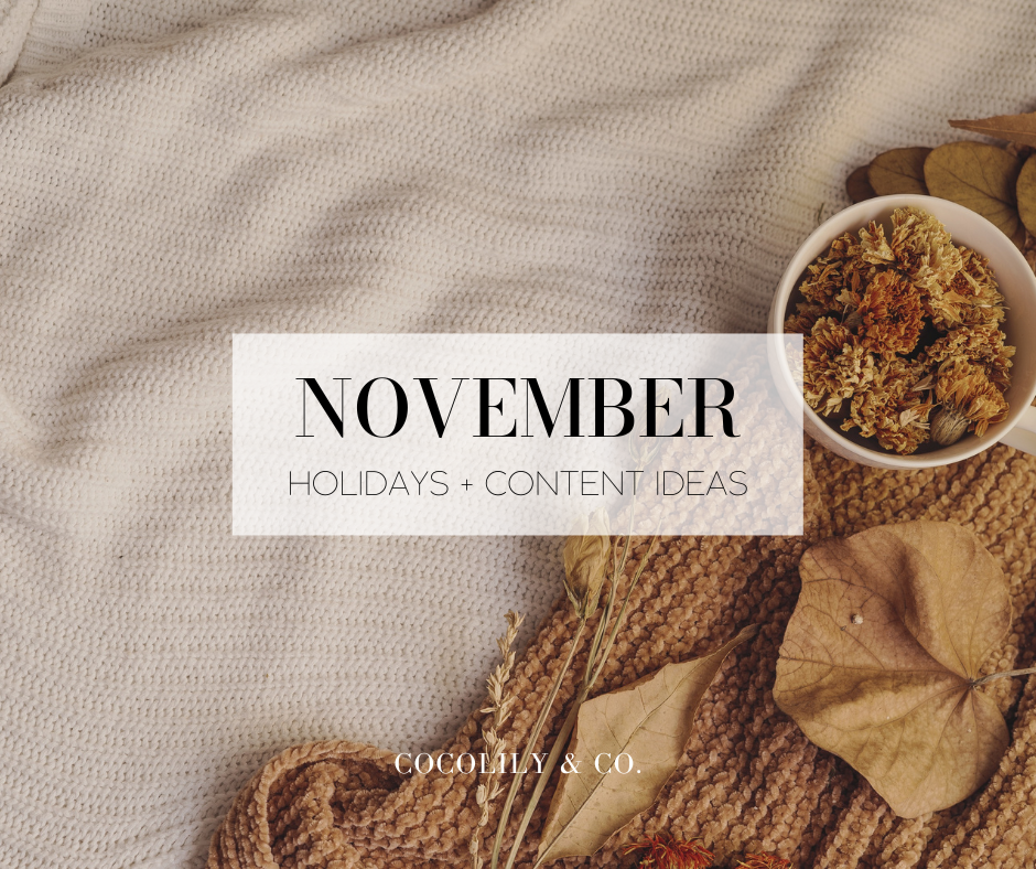 November Holidays + Content Ideas.