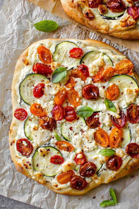 Zucchini &amp; Herbed Ricotta Flatbread