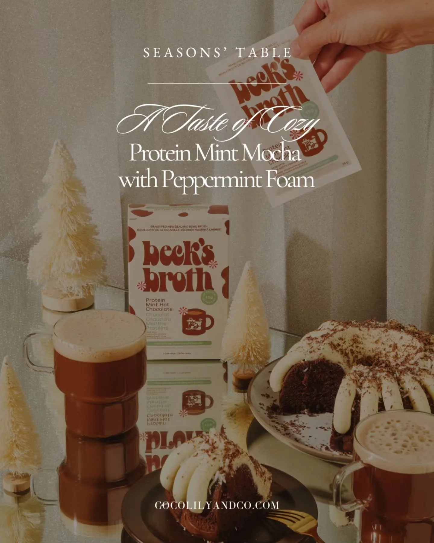 Taste the season with a delicious Protein Mint Mocha with Peppermint Foam by @becksbroth⁠
⁠
Meet Beck&rsquo;s Broth, a nourishing collection of bone broth-based drinks with great taste. We&rsquo;ve taken your favourite comfort drinks and given them a