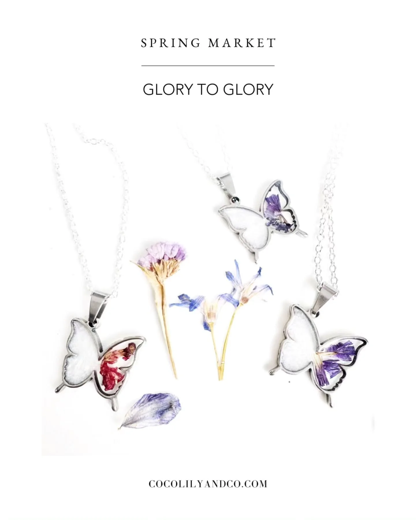 Glory to Glory / British Columbia⁠
⁠
An Okanagan based company in British Columbia, established in 2017, it focuses on creating real flower jewelry. Handpicked flowers from the fields and mountain areas which are dried and preserved in resin. A remin