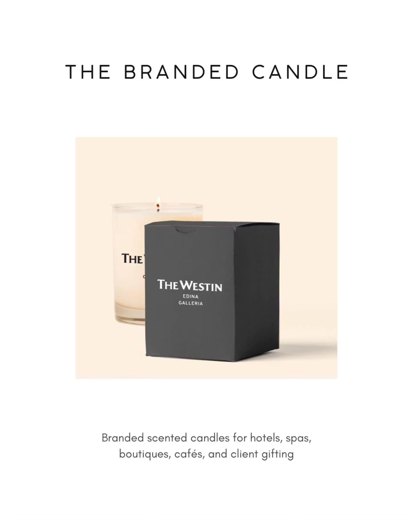 The Branded Candle⁠
⁠
Branded scented candles for hotels, spas, caf&eacute;s, boutiques, and client gifting.⁠
⁠
Used in guest rooms, spa environments, retail spaces, opening moments, and client deliveries.⁠
⁠
Available through The House of COCOLILY a