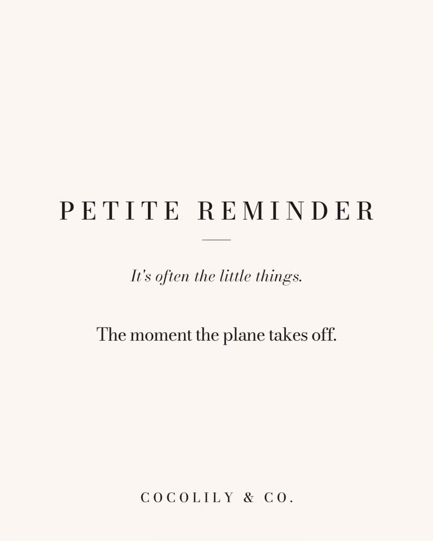 Petite Reminder.⁠
⁠
It&rsquo;s often the little things like...⁠
⁠
The moment the plane takes off.⁠
Love that feeling.⁠
⁠
⁠
⁠
⁠
⁠
⁠
.⁠
.⁠
.⁠
.⁠
.⁠
⁠
#PetiteReminder #DoWhatYouLove #PetiteJoys #inspiration #COCOLILYandCO