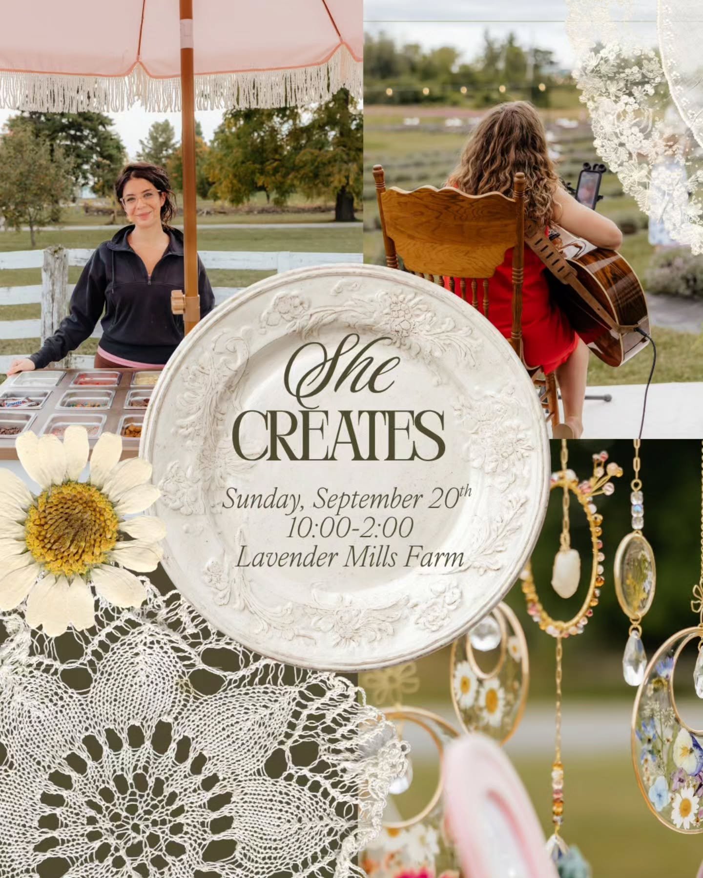 Another September event we are happy to share. 🤍⁠
⁠
She Creates Market is coming September 20, hosted by Social Society Events and Soir&eacute;e in the Field.⁠
⁠
A brand new market celebrating women makers, creators, dreamers, doers, and women owned