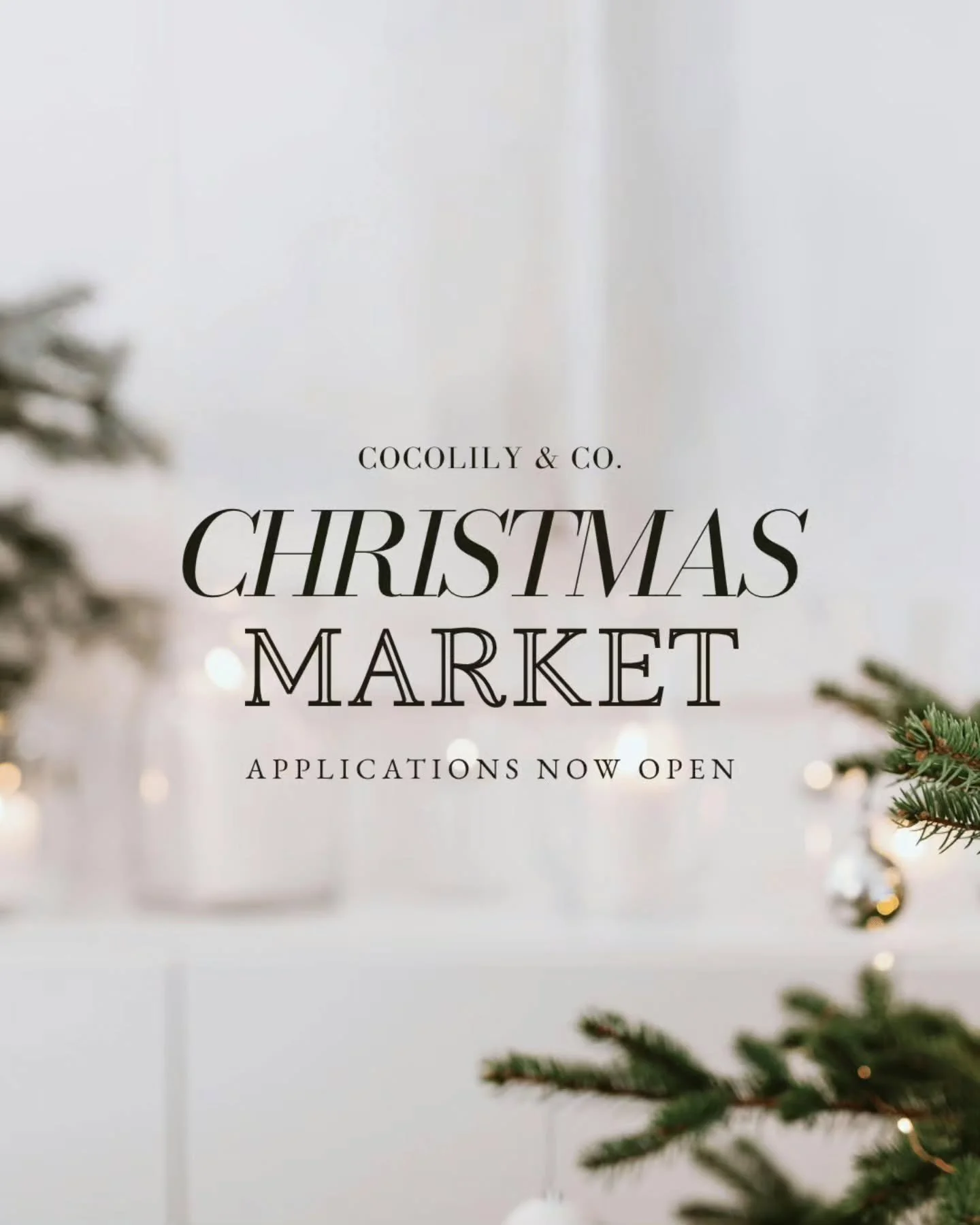 Christmas Market 2026⁠
⁠
Applications are now open.⁠
⁠
The Christmas Market is a seasonal editorial feature presented through COCOLILY Magazine, digital publication, and seasonal content.⁠
⁠
Featuring a limited selection of female led brands, makers,
