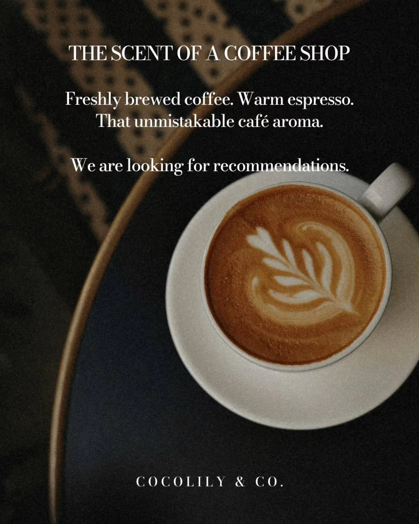 A SCENT WORTH FINDING.⁠
⁠
We are searching for a room spray that captures the aroma of walking into a Starbucks.⁠
⁠
Freshly brewed coffee. ⁠
Rich espresso.⁠
Not vanilla. ⁠
Not caramel. ⁠
Just that unmistakable caf&eacute; scent.⁠
⁠
Do you know a Cana