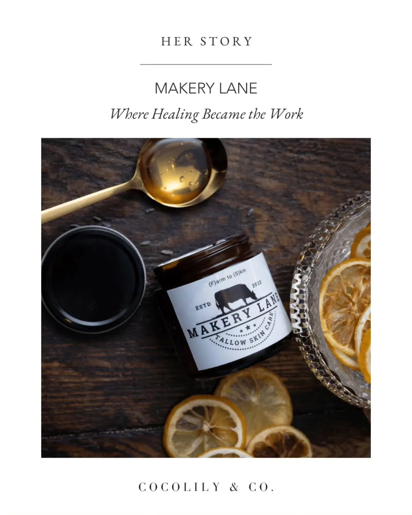 Makery Lane began with one woman's search for something better.⁠
⁠
After years of struggling with severe skin issues, she started creating products for herself using locally sourced ingredients and traditional methods.⁠
⁠
What began with a few jars s