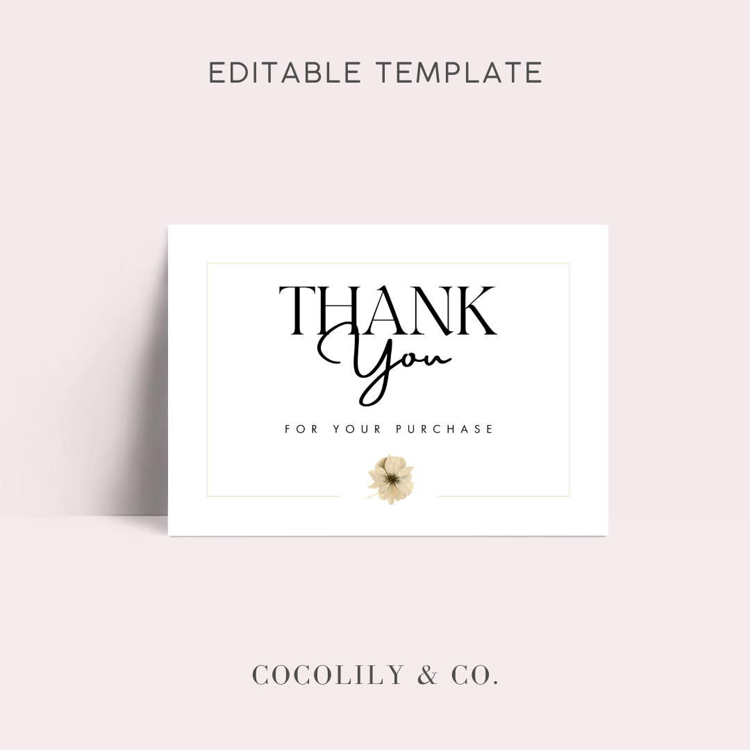 Thank You and Candle Care Card No. 01