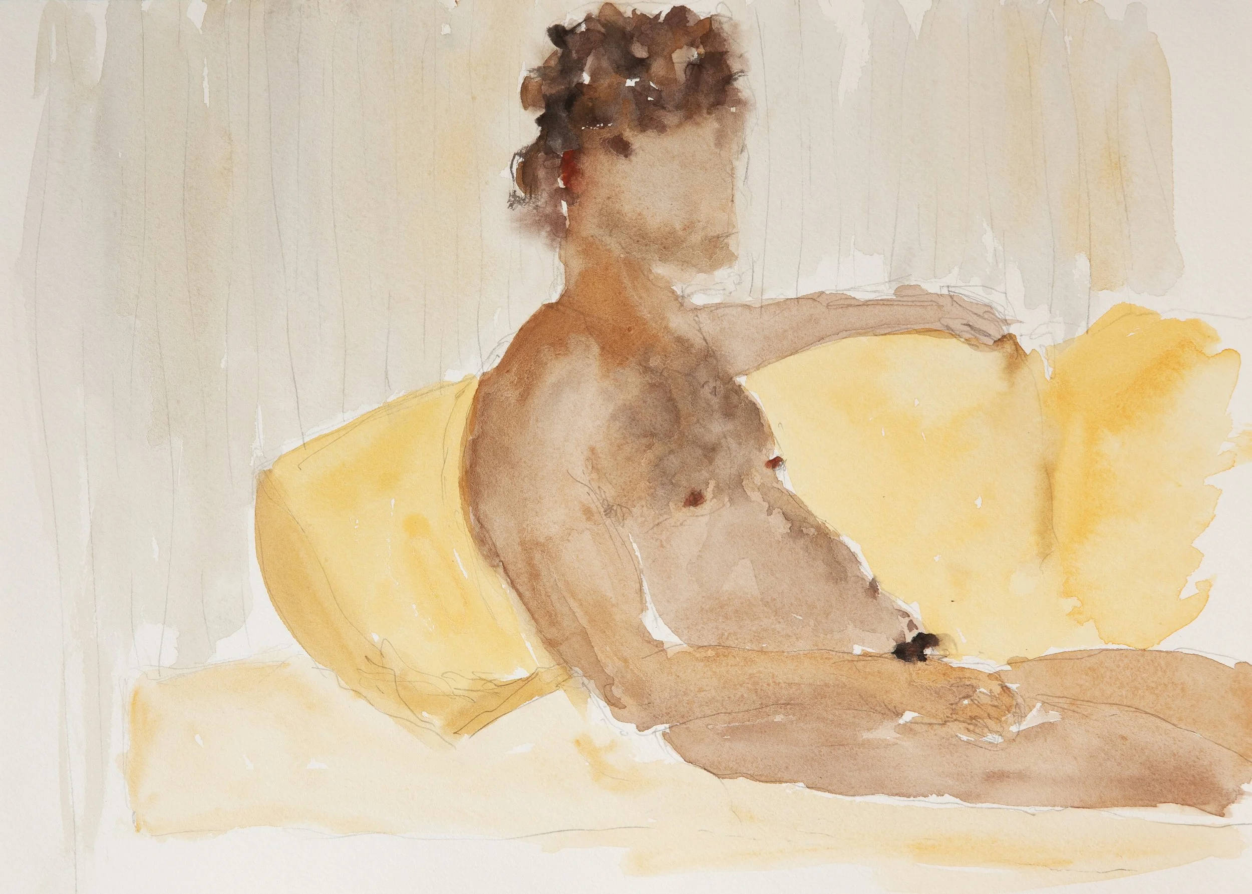 Ricardo 02, May 31st, watercolor & pencil on paper, 9 x 12 inches 